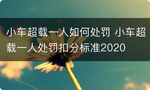 小车超载一人如何处罚 小车超载一人处罚扣分标准2020