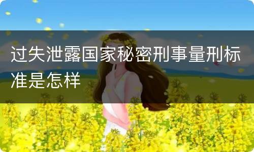 过失泄露国家秘密刑事量刑标准是怎样