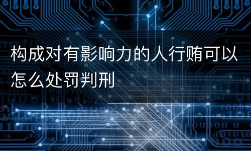 构成对有影响力的人行贿可以怎么处罚判刑