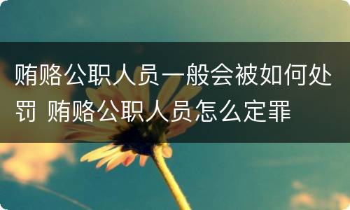 贿赂公职人员一般会被如何处罚 贿赂公职人员怎么定罪