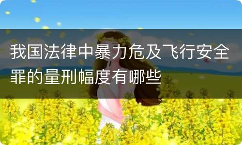 我国法律中暴力危及飞行安全罪的量刑幅度有哪些