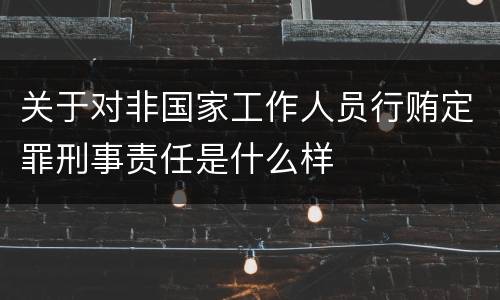 关于对非国家工作人员行贿定罪刑事责任是什么样