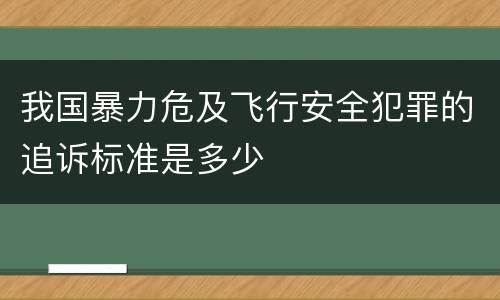 我国暴力危及飞行安全犯罪的追诉标准是多少