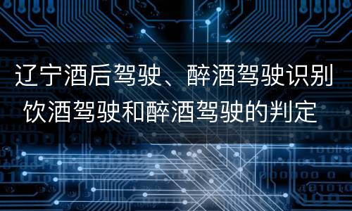 辽宁酒后驾驶、醉酒驾驶识别 饮酒驾驶和醉酒驾驶的判定
