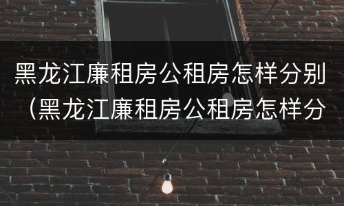 黑龙江廉租房公租房怎样分别（黑龙江廉租房公租房怎样分别摇号）
