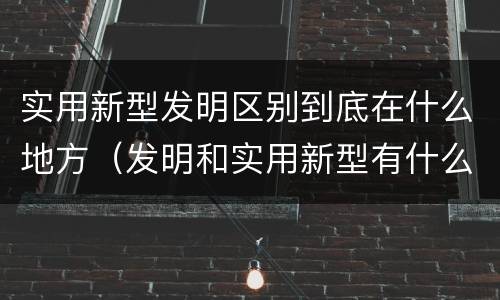 实用新型发明区别到底在什么地方（发明和实用新型有什么区别）