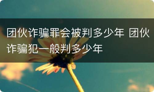 团伙诈骗罪会被判多少年 团伙诈骗犯一般判多少年