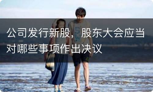 公司发行新股，股东大会应当对哪些事项作出决议