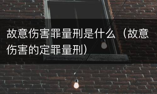 故意伤害罪量刑是什么（故意伤害的定罪量刑）