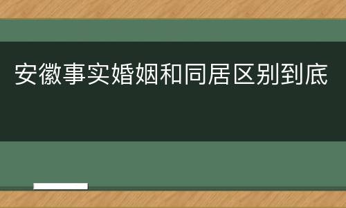 安徽事实婚姻和同居区别到底