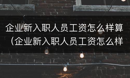 企业新入职人员工资怎么样算（企业新入职人员工资怎么样算正常）