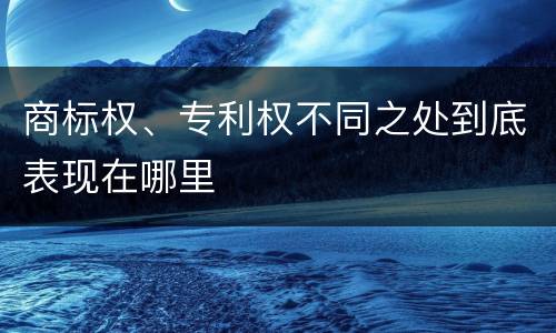 商标权、专利权不同之处到底表现在哪里