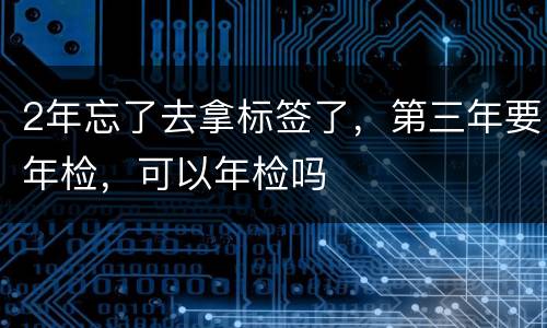 2年忘了去拿标签了，第三年要年检，可以年检吗