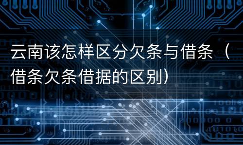 云南该怎样区分欠条与借条（借条欠条借据的区别）