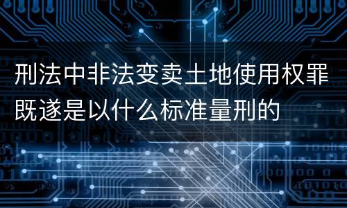 刑法中非法变卖土地使用权罪既遂是以什么标准量刑的