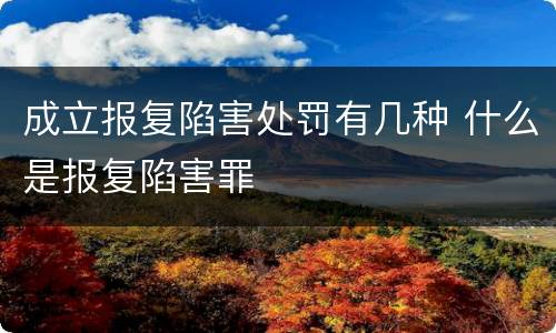 成立报复陷害处罚有几种 什么是报复陷害罪