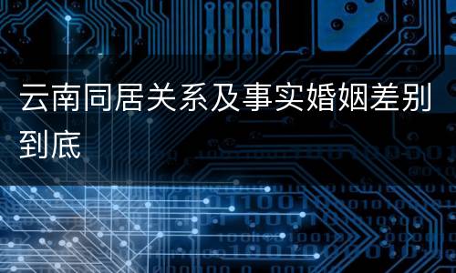 云南同居关系及事实婚姻差别到底