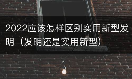 2022应该怎样区别实用新型发明（发明还是实用新型）