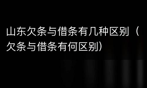 山东欠条与借条有几种区别（欠条与借条有何区别）