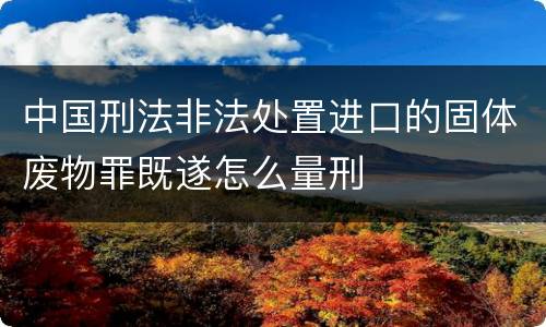 中国刑法非法处置进口的固体废物罪既遂怎么量刑