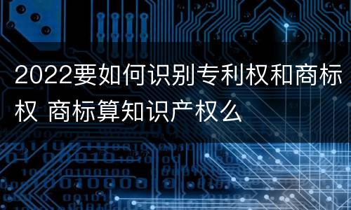 2022要如何识别专利权和商标权 商标算知识产权么