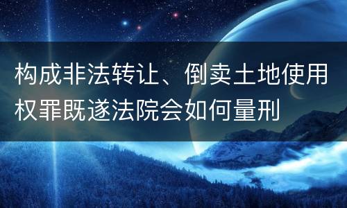 构成非法转让、倒卖土地使用权罪既遂法院会如何量刑