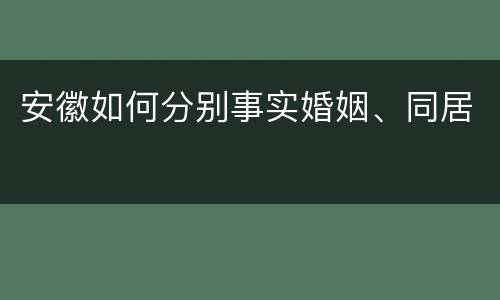 安徽如何分别事实婚姻、同居