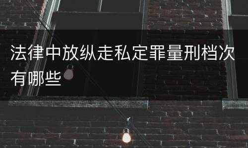法律中放纵走私定罪量刑档次有哪些