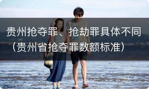 贵州抢夺罪、抢劫罪具体不同（贵州省抢夺罪数额标准）