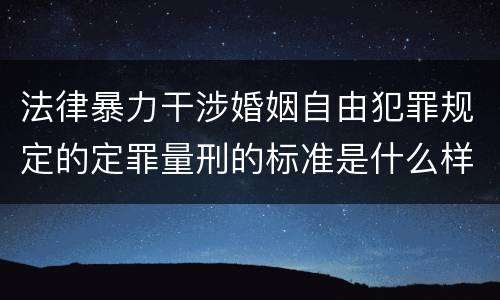 法律暴力干涉婚姻自由犯罪规定的定罪量刑的标准是什么样的