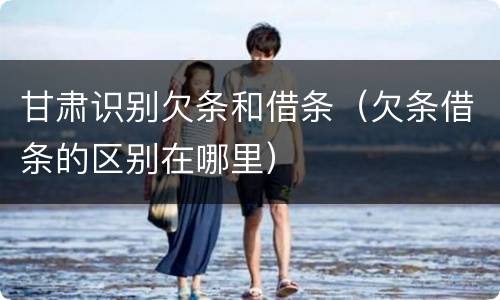 甘肃识别欠条和借条（欠条借条的区别在哪里）