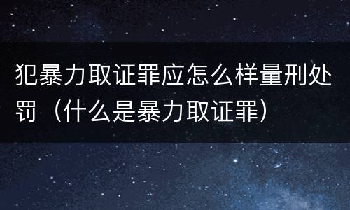 犯暴力取证罪应怎么样量刑处罚（什么是暴力取证罪）