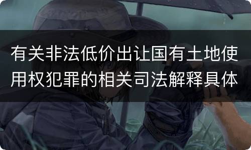 有关非法低价出让国有土地使用权犯罪的相关司法解释具体有哪些内容
