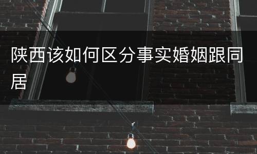 陕西该如何区分事实婚姻跟同居