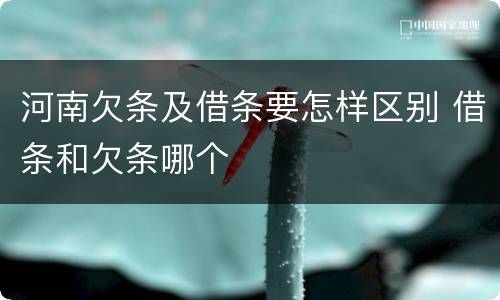 河南欠条及借条要怎样区别 借条和欠条哪个