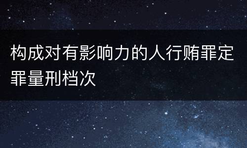 构成对有影响力的人行贿罪定罪量刑档次