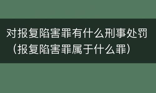 对报复陷害罪有什么刑事处罚（报复陷害罪属于什么罪）