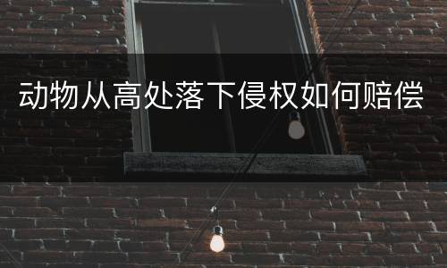 动物从高处落下侵权如何赔偿