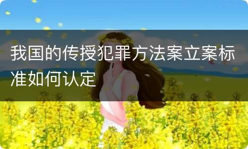 我国的传授犯罪方法案立案标准如何认定