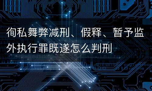 徇私舞弊减刑、假释、暂予监外执行罪既遂怎么判刑