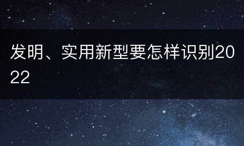 发明、实用新型要怎样识别2022