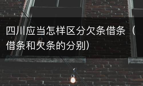 四川应当怎样区分欠条借条（借条和欠条的分别）
