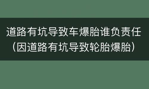 道路有坑导致车爆胎谁负责任（因道路有坑导致轮胎爆胎）