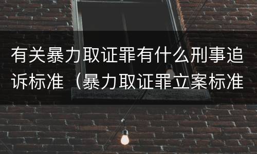 有关暴力取证罪有什么刑事追诉标准（暴力取证罪立案标准）