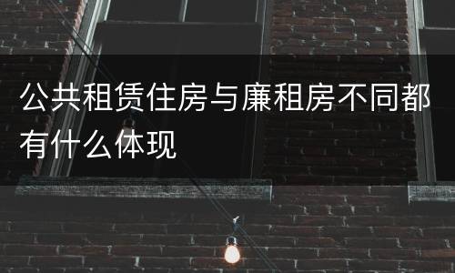 公共租赁住房与廉租房不同都有什么体现