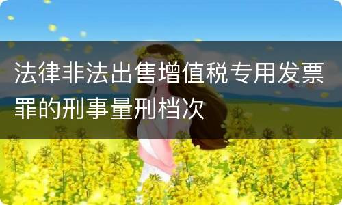 法律非法出售增值税专用发票罪的刑事量刑档次