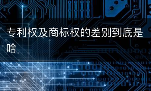 专利权及商标权的差别到底是啥