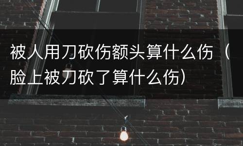 被人用刀砍伤额头算什么伤（脸上被刀砍了算什么伤）