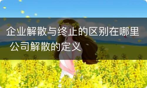 企业解散与终止的区别在哪里 公司解散的定义