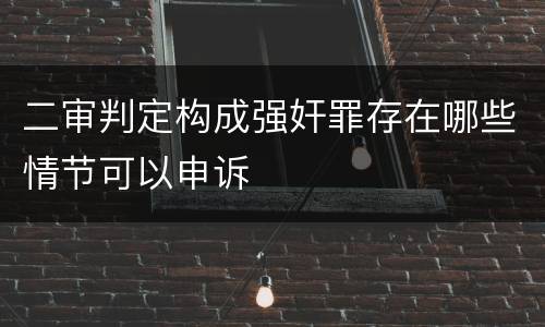 二审判定构成强奸罪存在哪些情节可以申诉